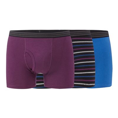 The Collection Big and tall pack of three black track stripe keyhole trunks